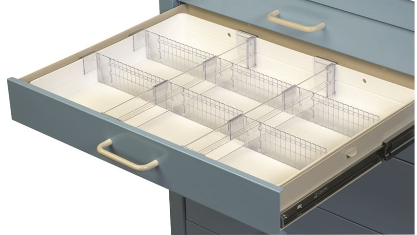 AliMed® Cart Accessory, Full Drawer Tray w/Dividers/Ampule Holders/Rails