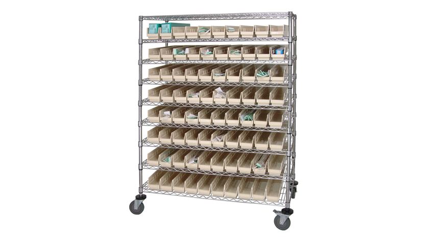 Quantum Storage Catheter Cart with Clear Bins
