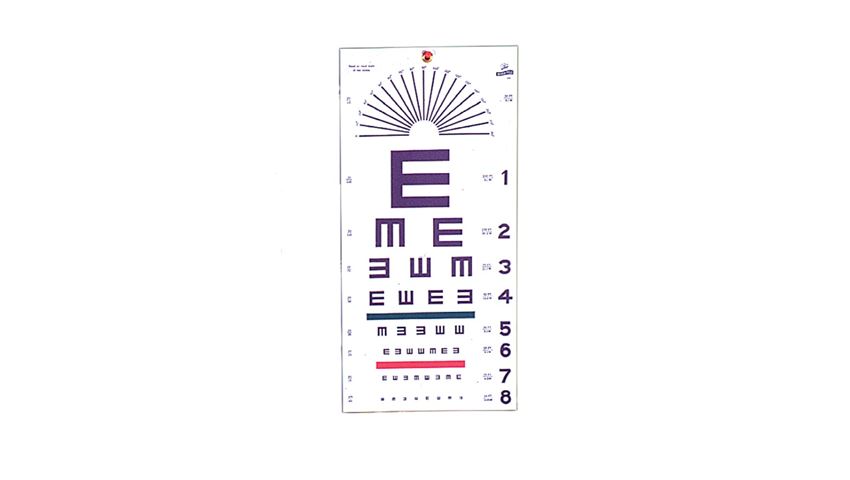 Illiterate/Tumbling E Hanging Eye Chart