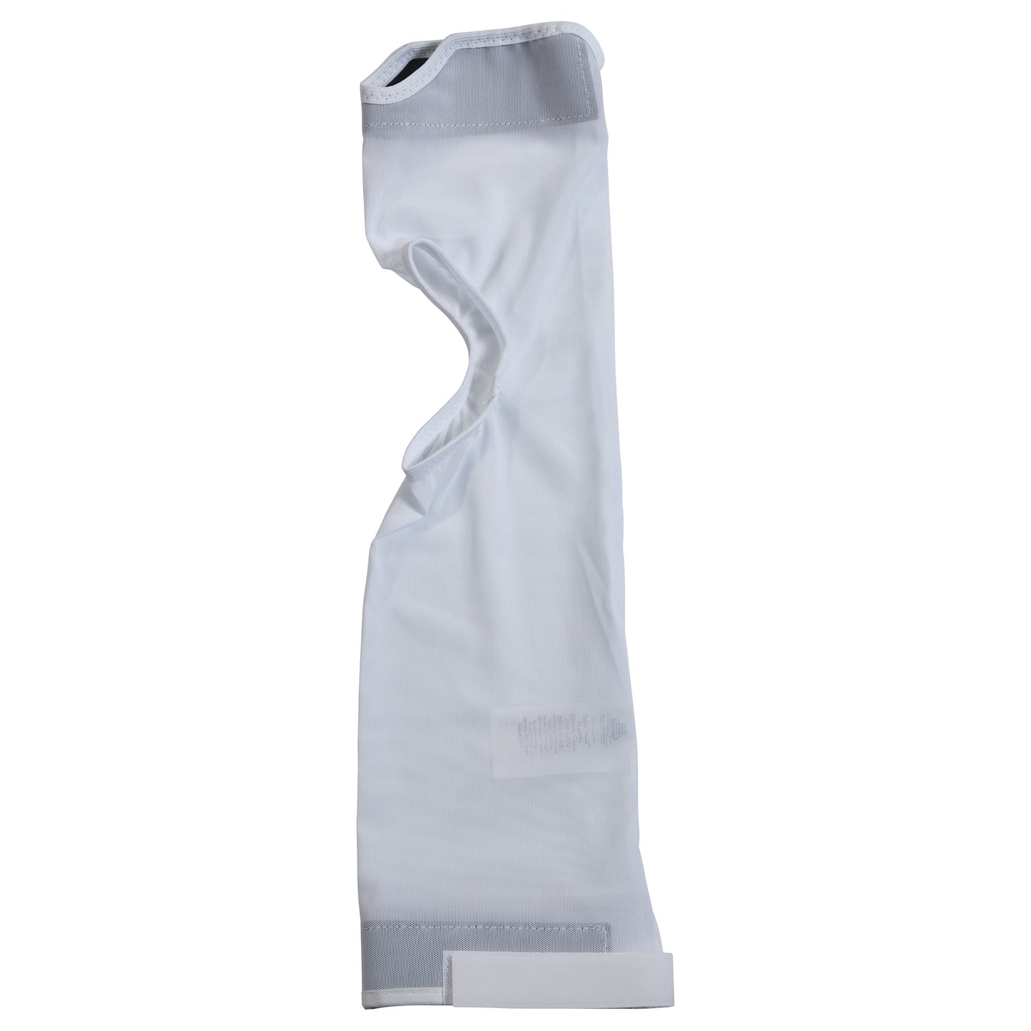 A white SafetySure Bed Rail Cover with hook and loop closures, designed to fit over a bed rail for added safety.