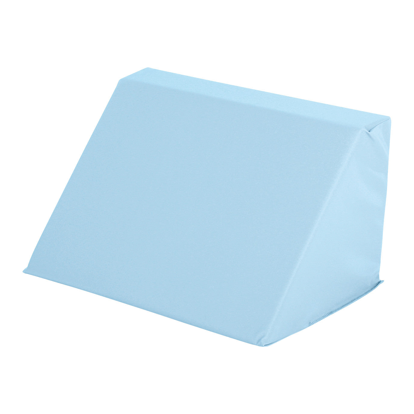 The AliMed Upholstered Body Positioning Wedge is a light blue foam wedge designed for support and comfort during positioning.