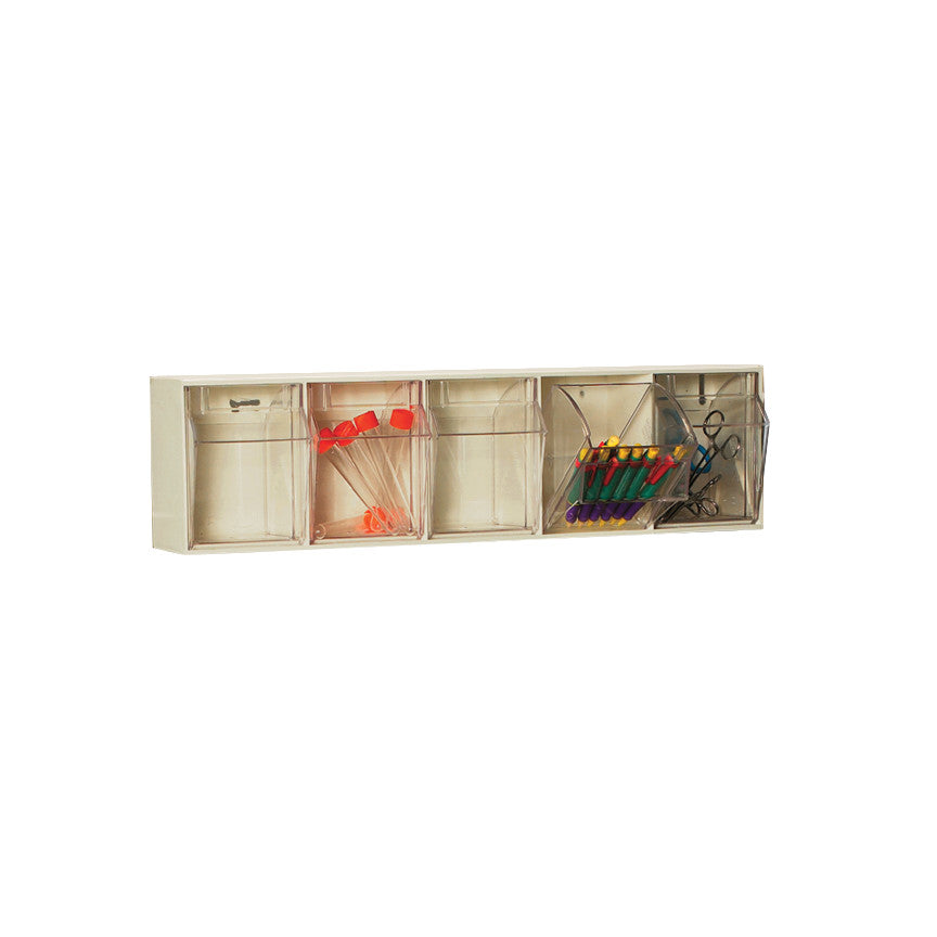 AliMed Cart Accessory: Tilt Bins for Select/Standard/Wide Series Medical Carts, featuring five transparent storage compartments.