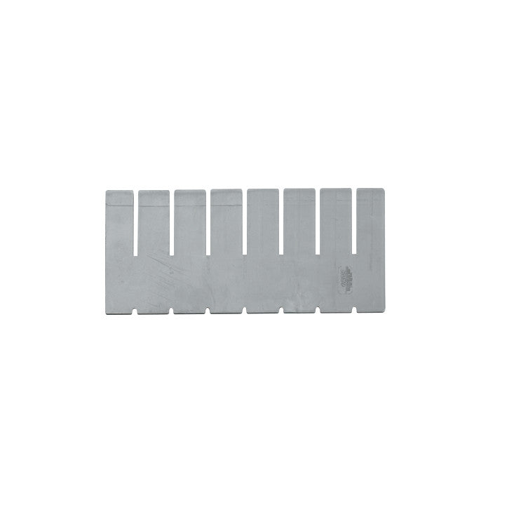 AliMed Cart Accessory: Long or Short Divider for Drawer Trays for Select/Standard/Wide Series Medical Carts, a gray slotted metal divider.