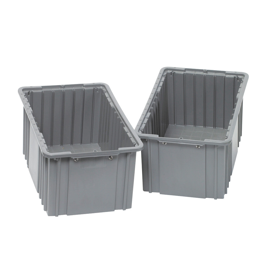 Two gray AliMed Cart Accessory: Drawer Trays for Select/Standard/Wide Series Medical Carts are shown, featuring vertical grooves.