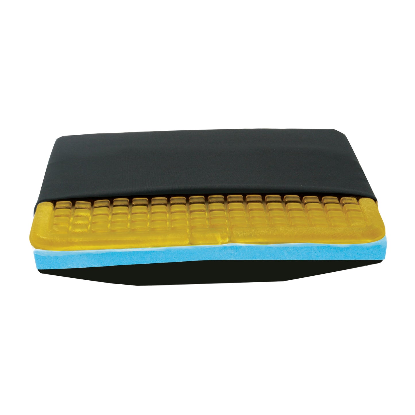 The AliMed Checkerboard T-Gel Plus Wheelchair Cushion with Solid Seat Insert. It features gel layers and a cover.