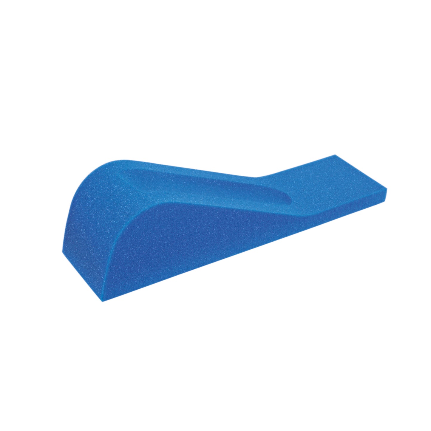AliMed Foam Elevation Arm/Hand Support is a blue wedge-shaped block designed to support and elevate the arm or hand.