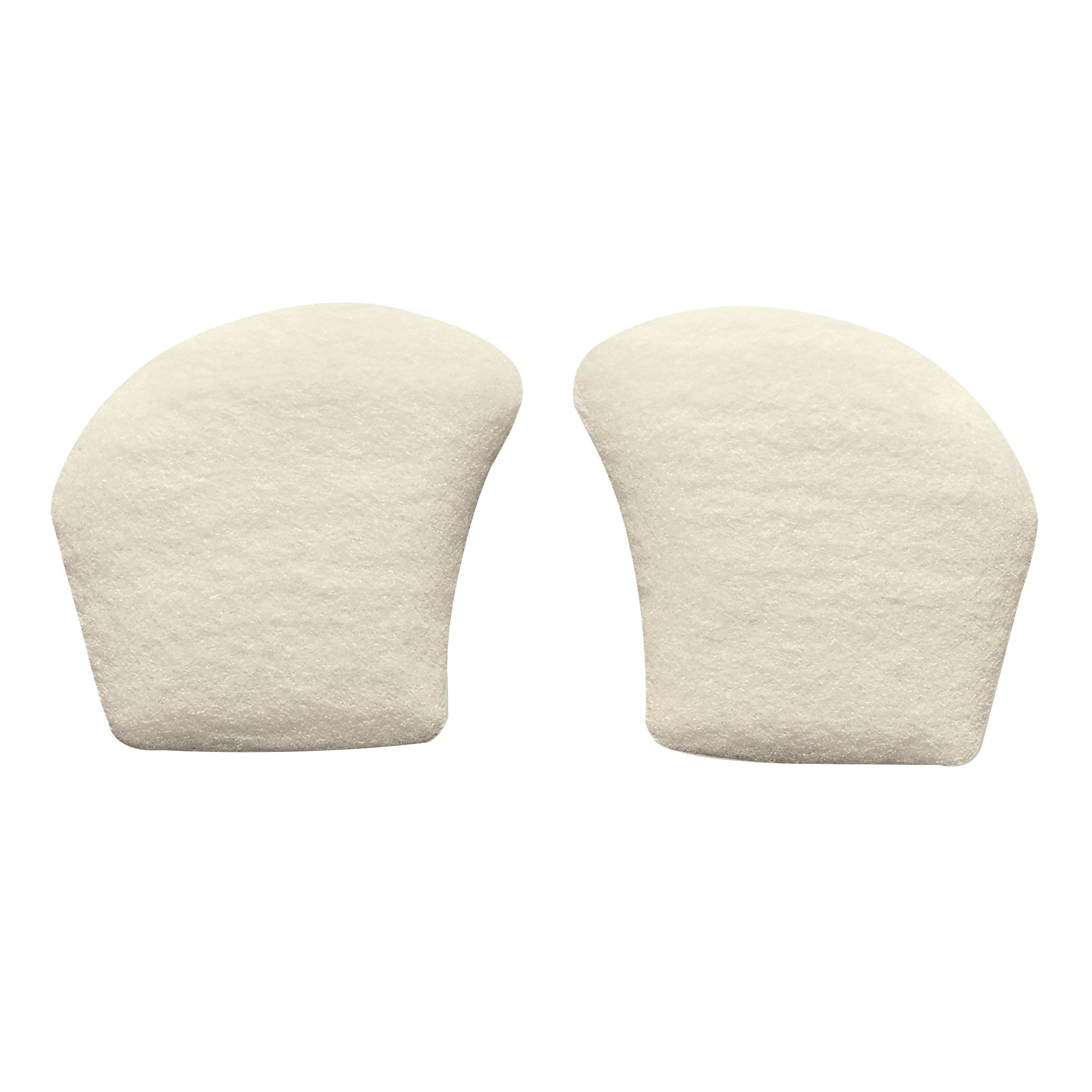 Two beige Hapad Metatarsal Bar pads, used for foot support, are shown side by side on a white background.
