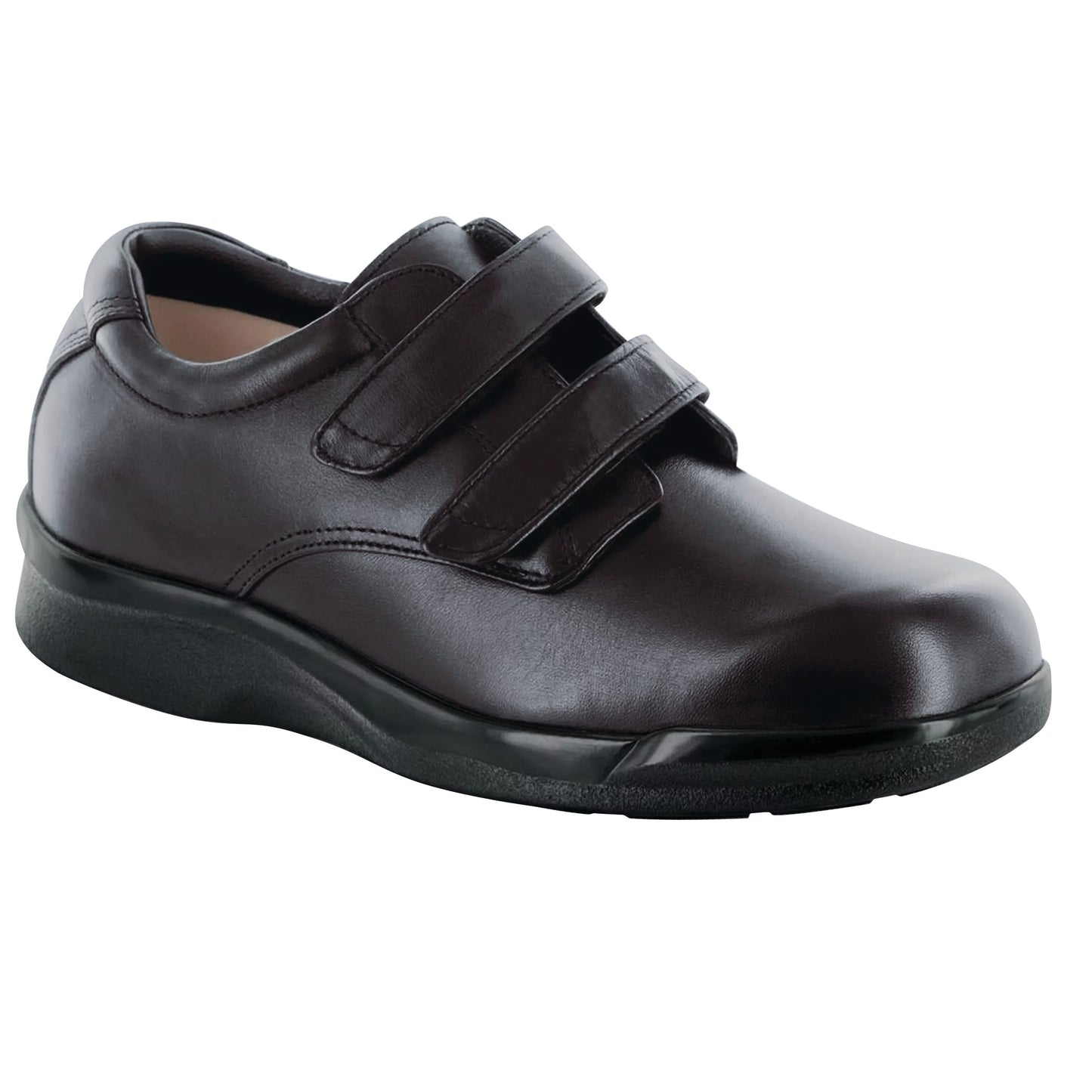 Apex Conform Men's Double-Strap Casual Shoes in dark brown leather, featuring two adjustable straps and a black sole.