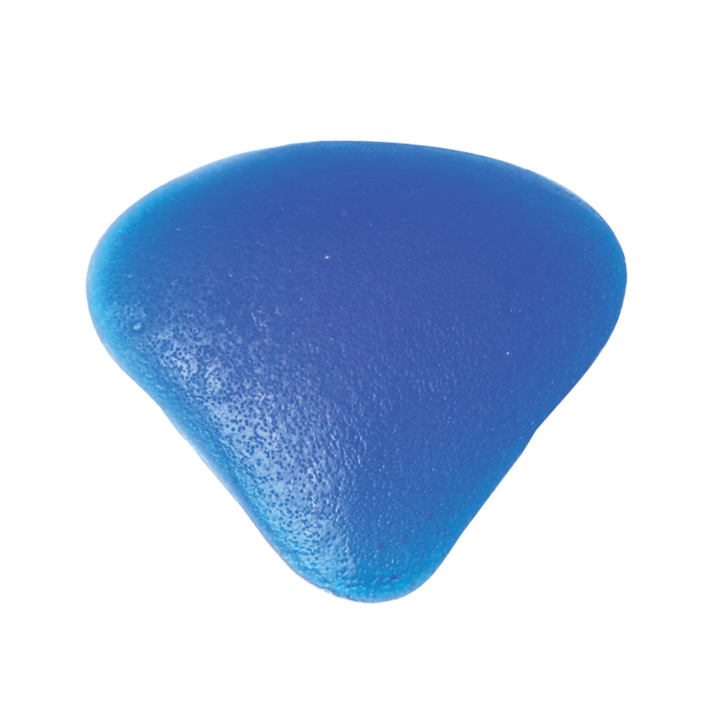Blue gel-like pad in a cloverleaf shape, known as the AliMed Viscoelastic Cloverleaf Met Pad, used for foot support.