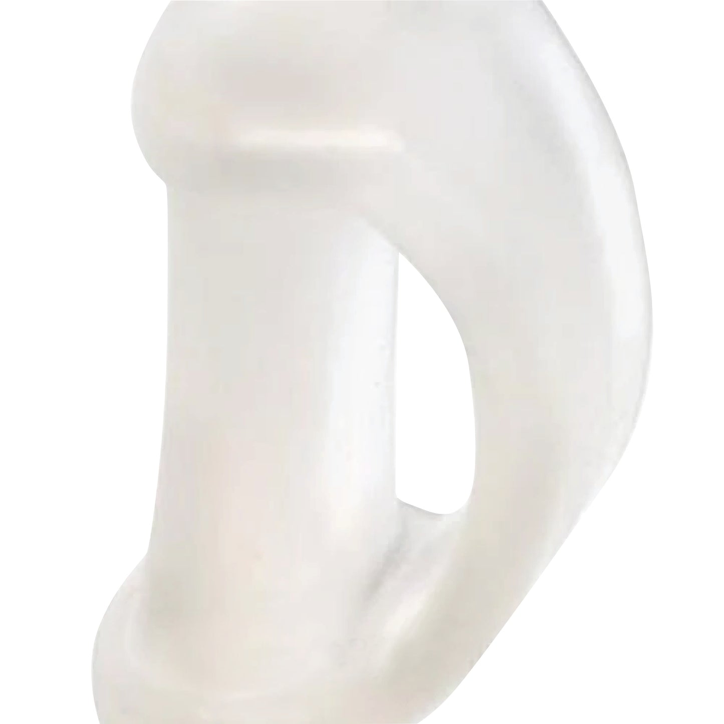 Close-up of the PediFix Visco-GEL Stay-Put Toe Separator, a translucent, curved gel device designed to separate toes.