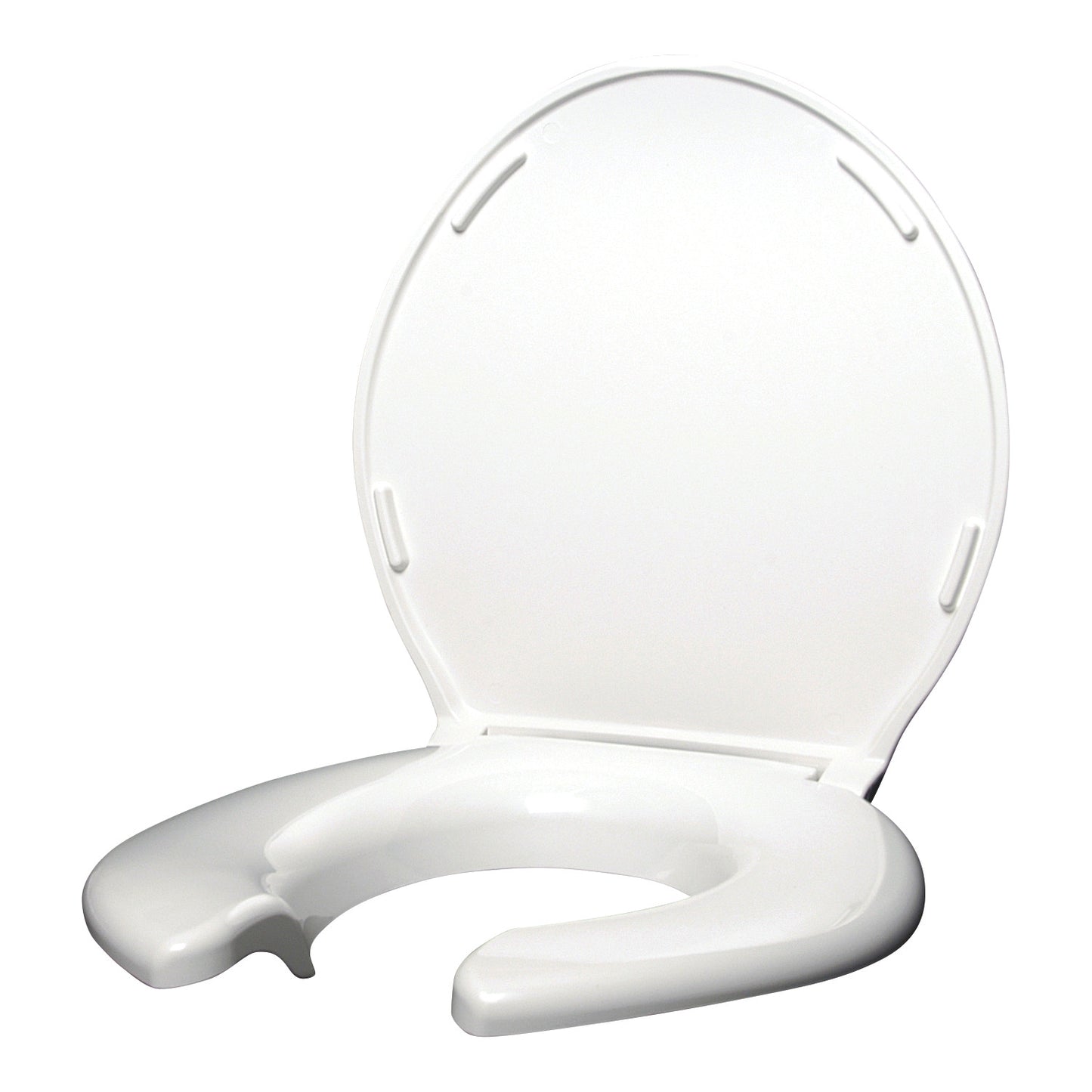 The Big John Original Bariatric Toilet Seat is a white, open-front toilet seat designed for increased comfort and support.