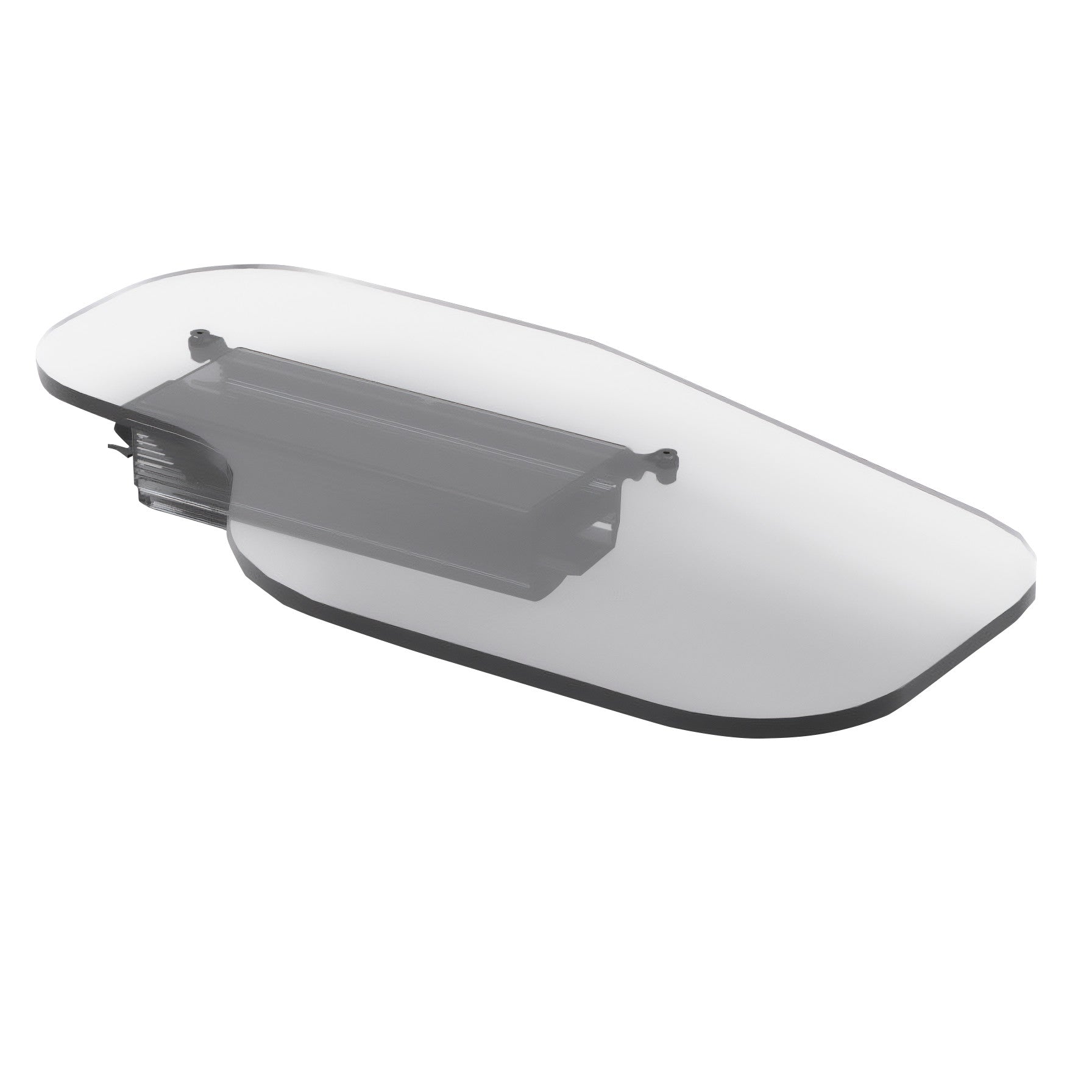 Therafin Transparent Flip-Away Arm Support with a clear, contoured platform with a bracket for attachment for wheelchair use.