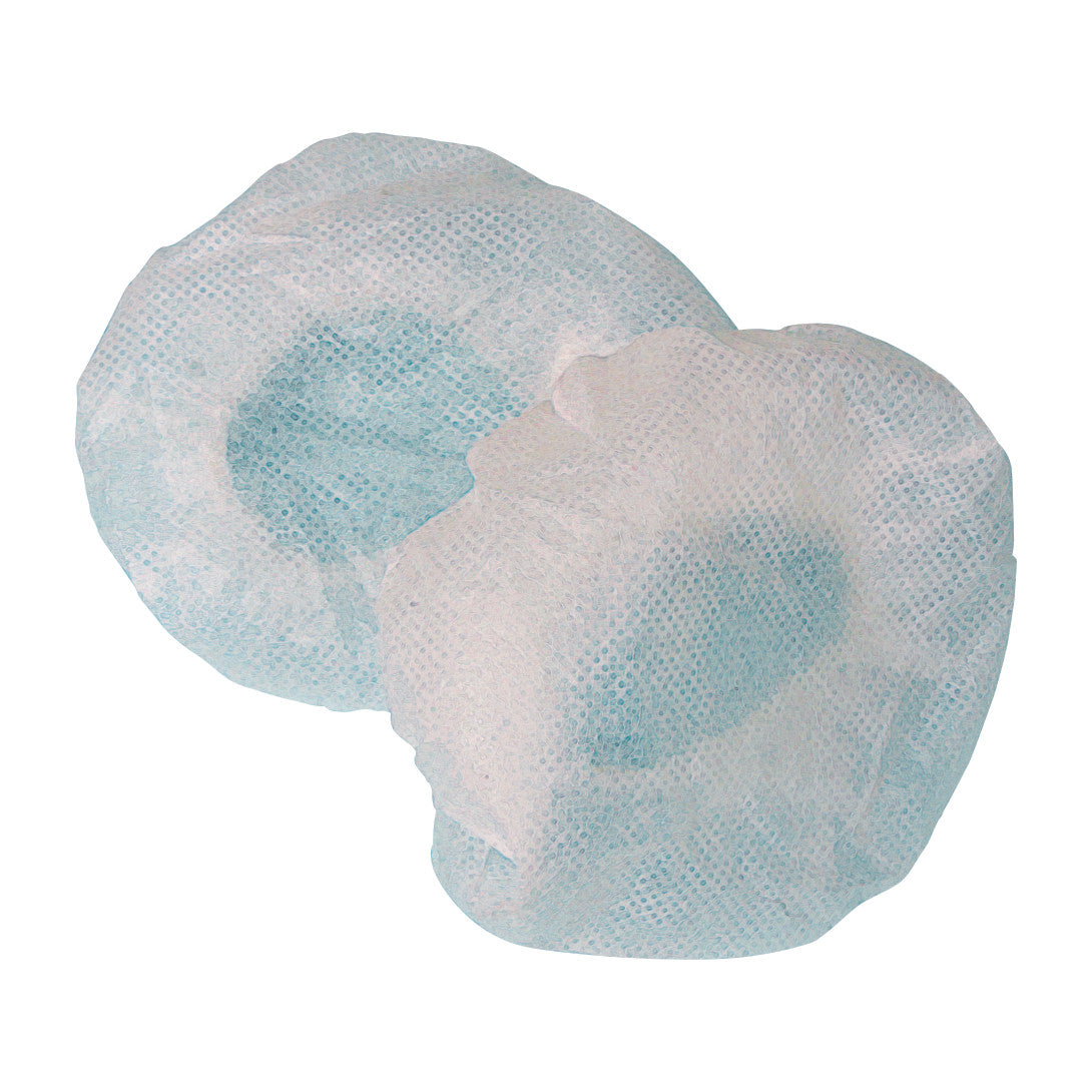 Two AliMed Sanitary Headset Covers, made of light blue disposable material, are shown against a white background.