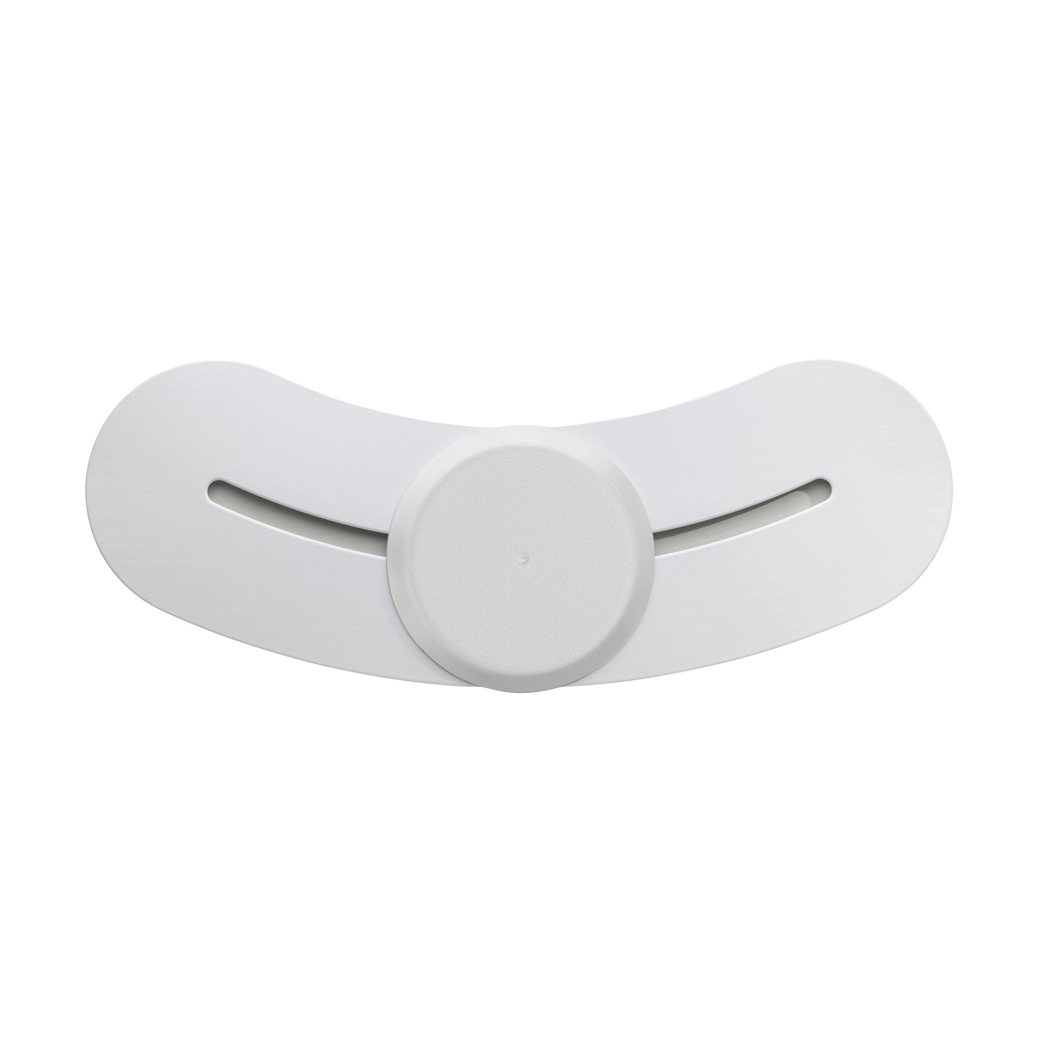 The BeasyGlyder transfer board has a curved, elongated design with a central round disc for smooth patient transitions.