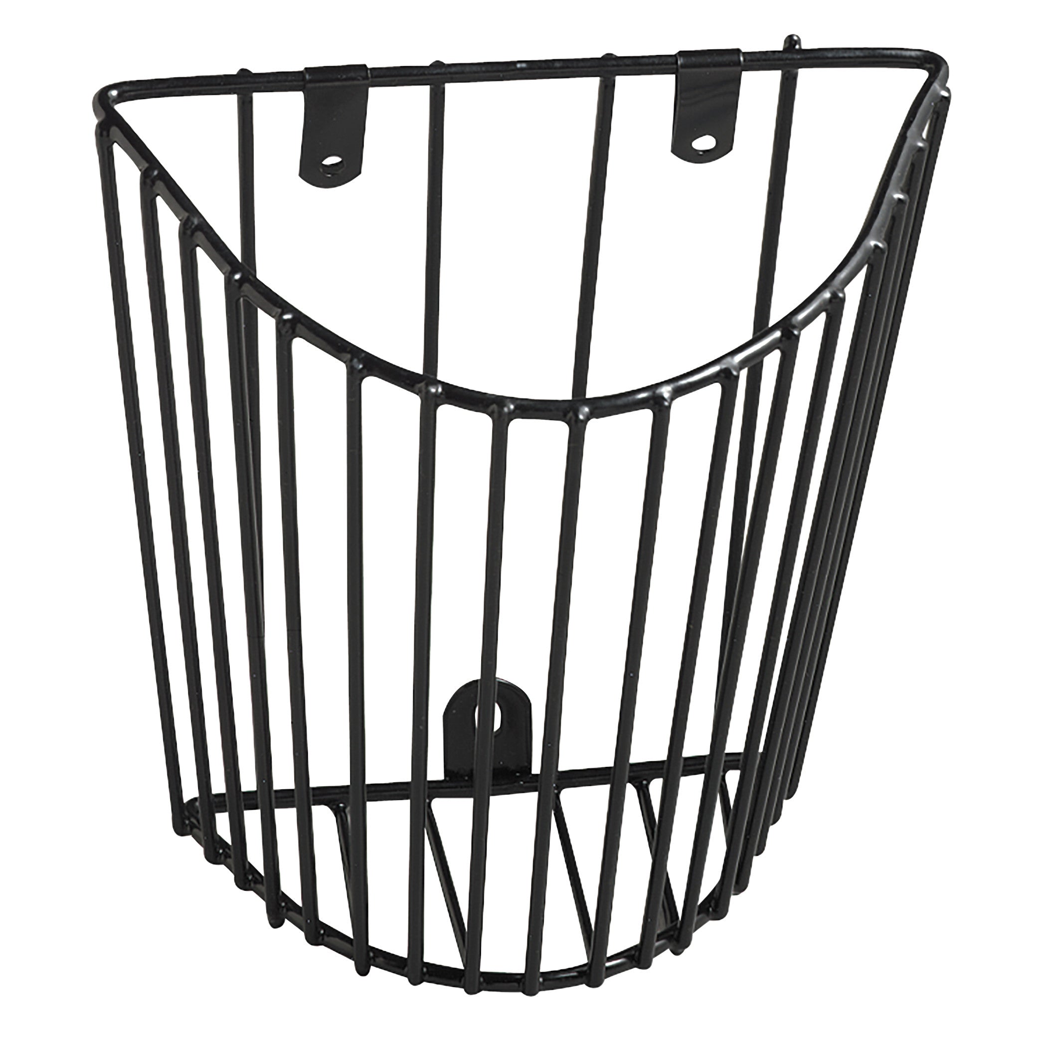 ADC Cuff Storage Basket is a black wire wall-mounted holder, designed to organize blood pressure cuffs efficiently.