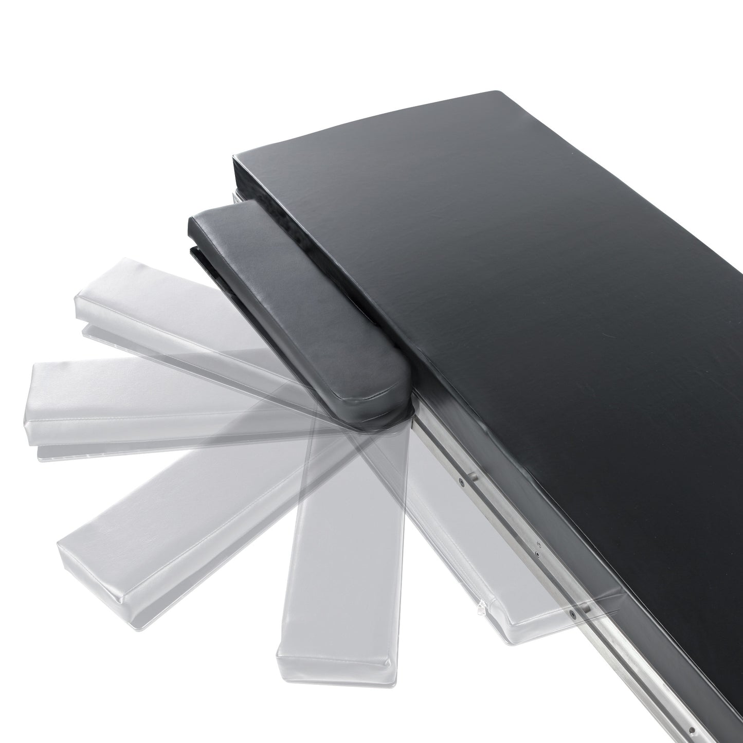 The AliMed Pivoting Armboard, featuring a padded black surface and multiple pivot angles for adjustable positioning.