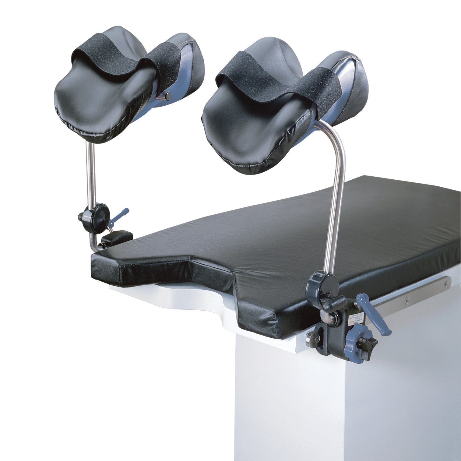 Allen Simplicity Knee Crutch with padded supports and adjustable straps is attached to a medical examination table.