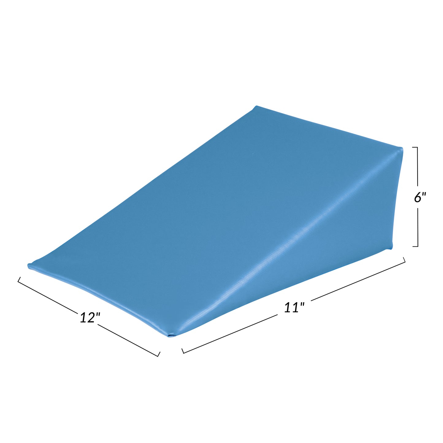 Blue AliMed Vinyl-Covered 25 Degree Medium Wedge Positioner, measuring 12" x 11" x 6".