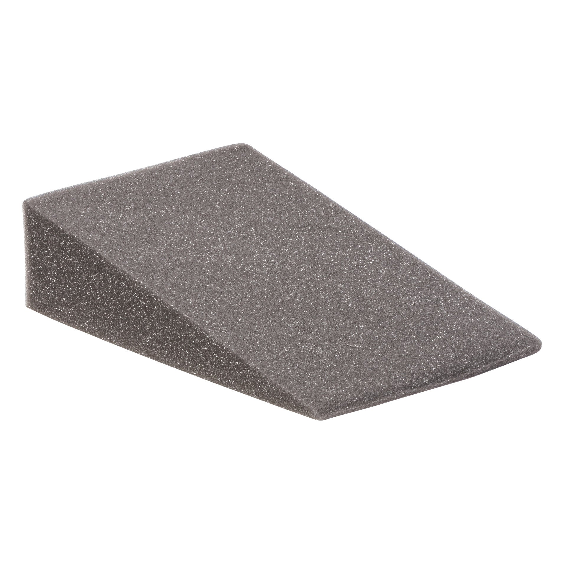 AliMed Uncovered Polyfoam 15 Degree Small Wedge Positioner in gray, featuring a triangular shape for optimal support and comfort.