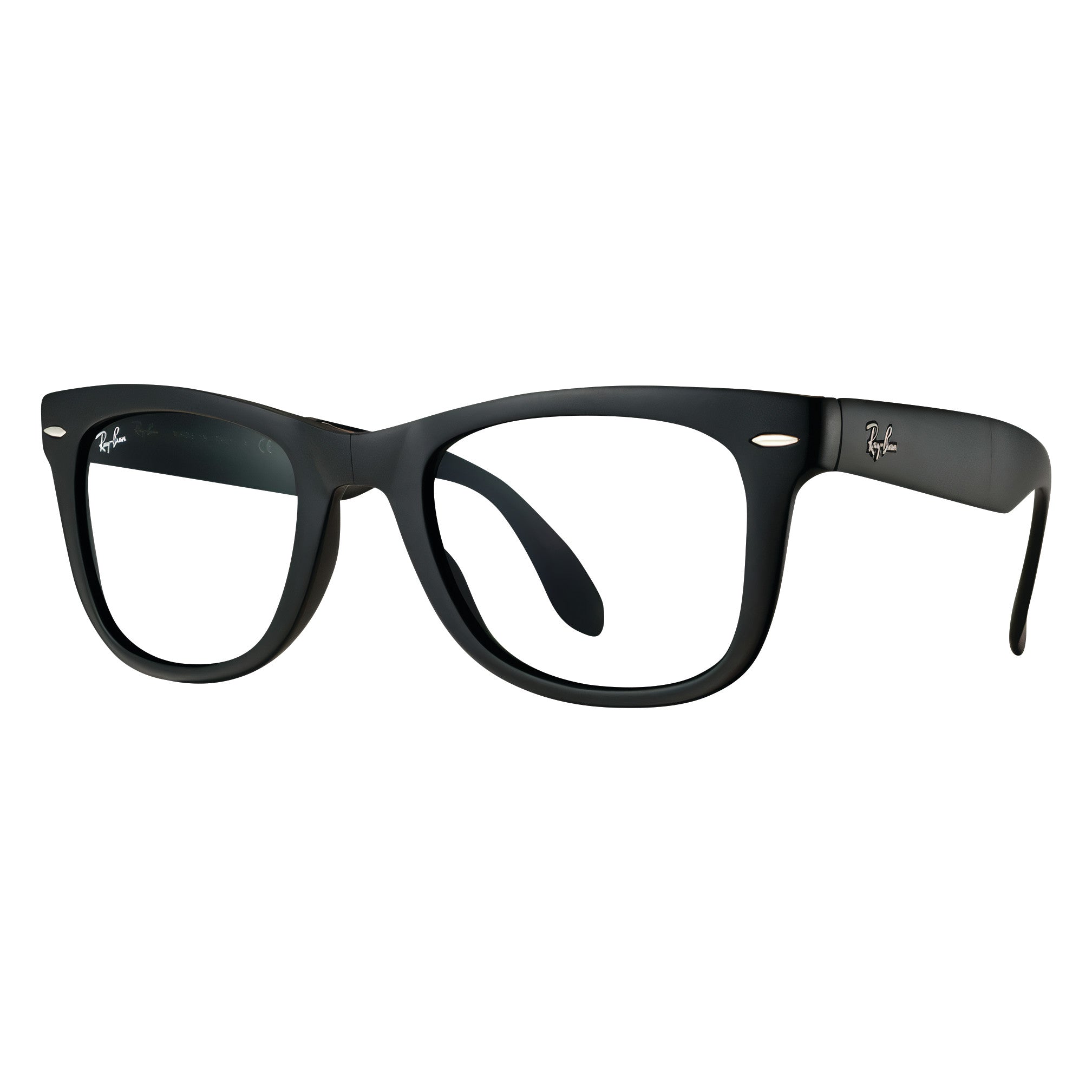 Ray-Ban 4105 Radiation Protection Glasses with black frames and clear lenses. The brand logo is visible on the temples.