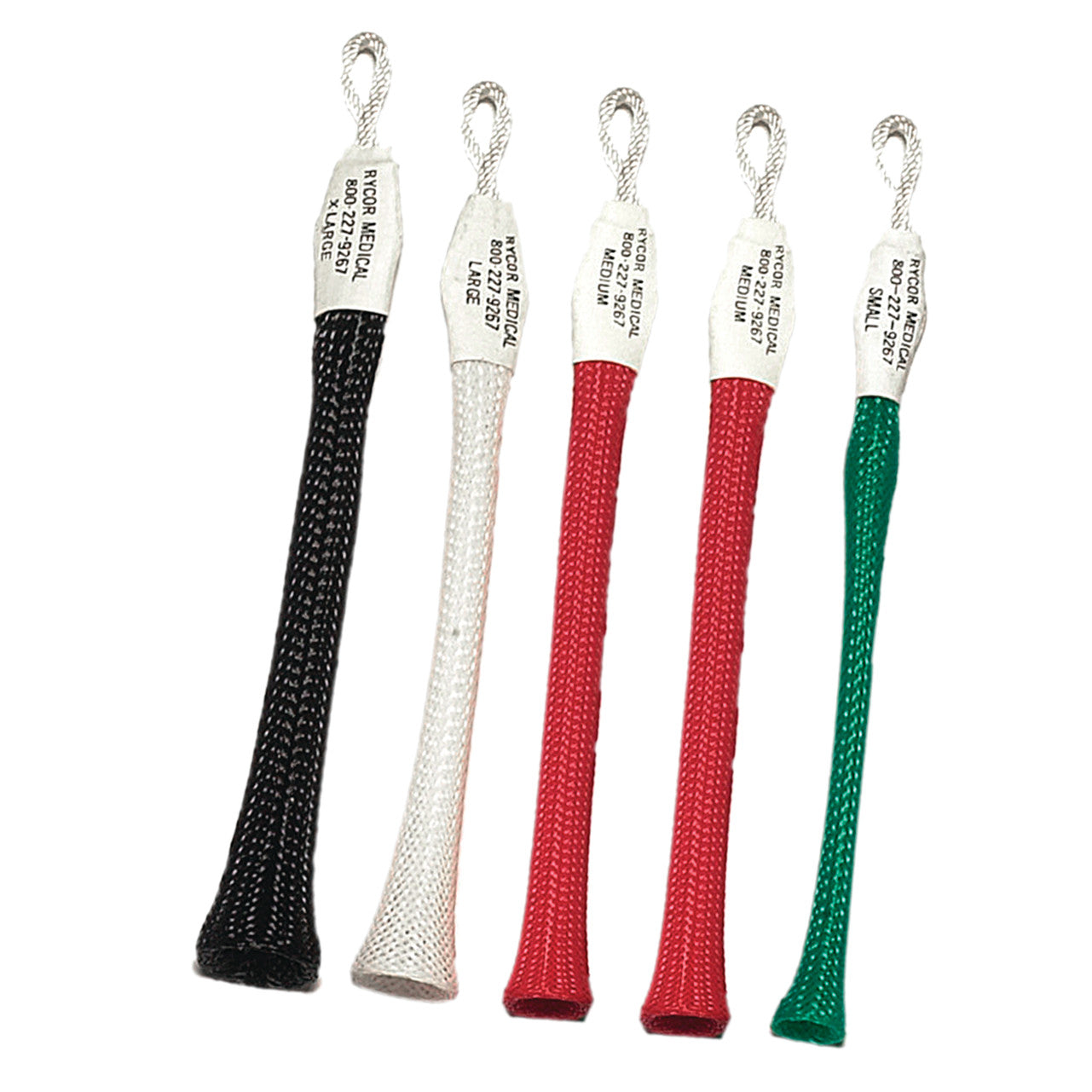 AliMed Autoclavable Soft Touch Single Finger Trap Starter Kit includes five finger traps in black-1, white-1, red-2, and green-1.