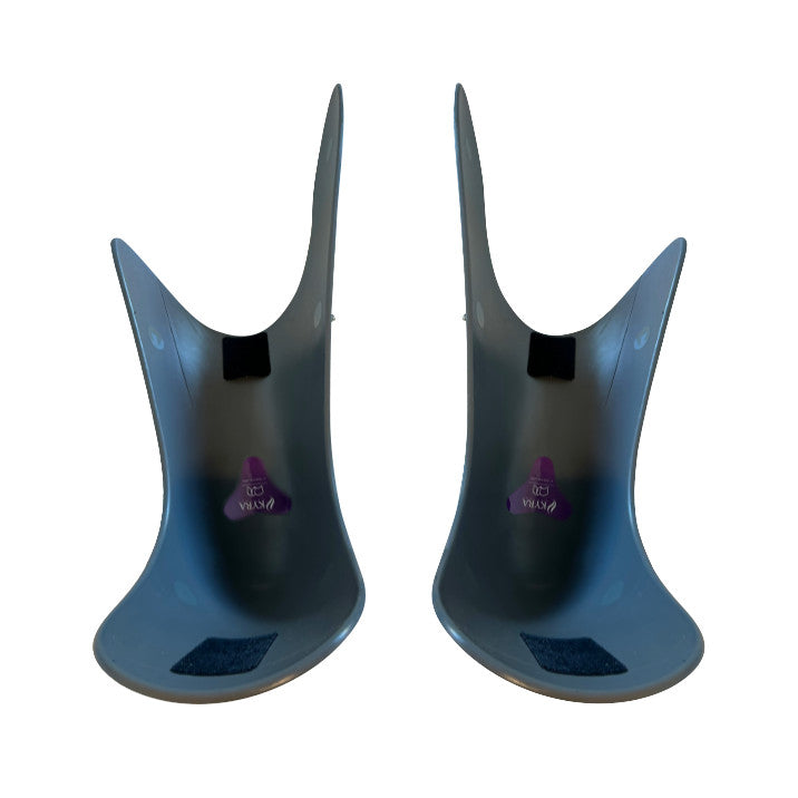 Replacement Boot Shell Kit for KYRA Comfort Lithotomy Stirrups with Secure-Lok Straps, featuring two dark blue boot shells.