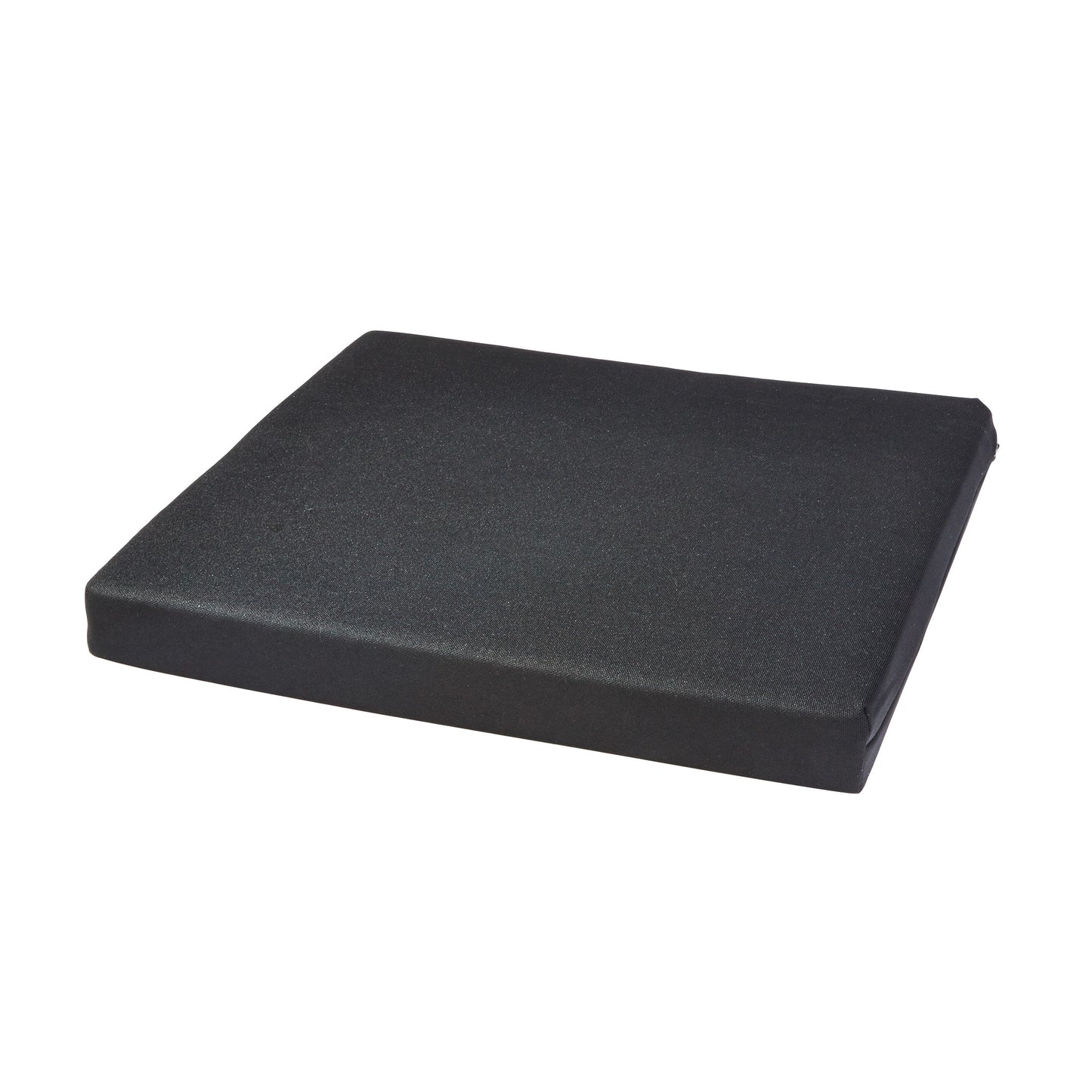 An AliMed Latex Comfort Wheelchair Cushion, rectangular and black, designed for wheelchair use.