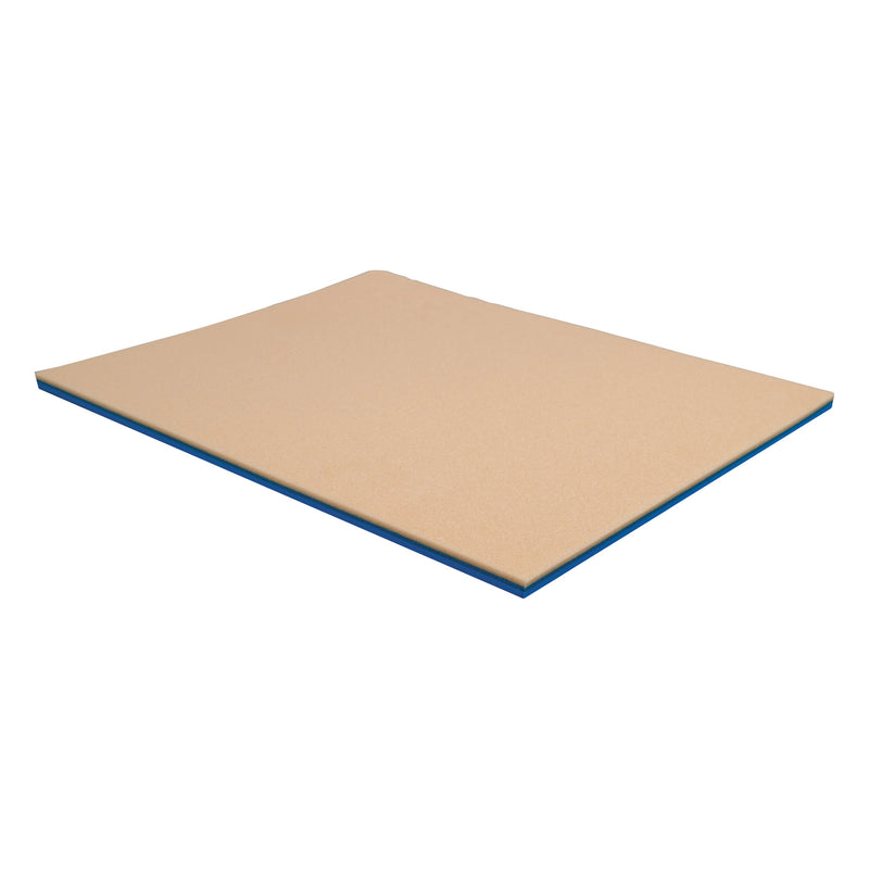 The 5/16"H Trilaminate Orthotic Combination Sheet with Plastazote/PPT/ThermoSKY features a flat, beige surface with blue edges.