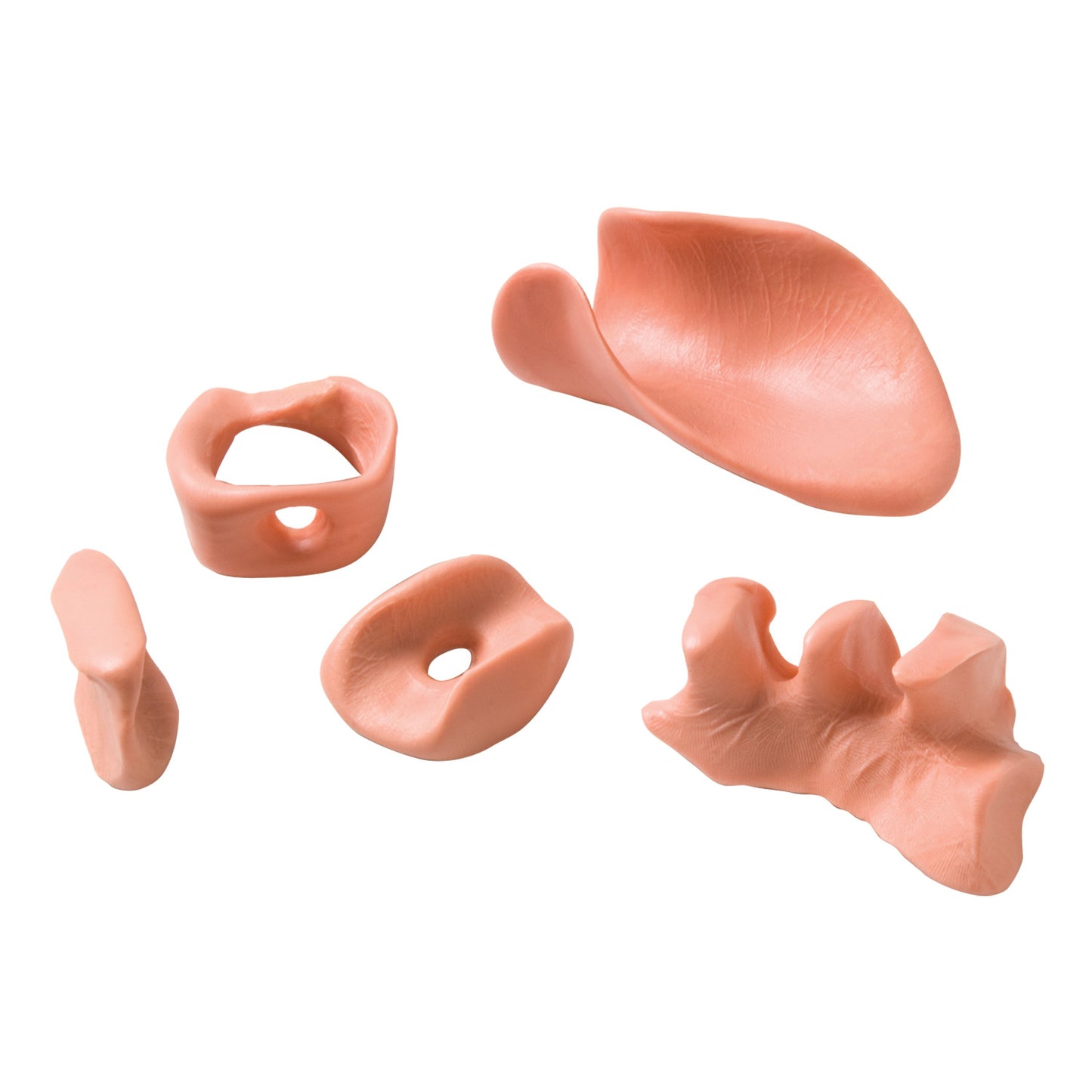 PediFix PediPlast Moldable Podiatric Compound pieces in various shapes, displayed on a plain white background.