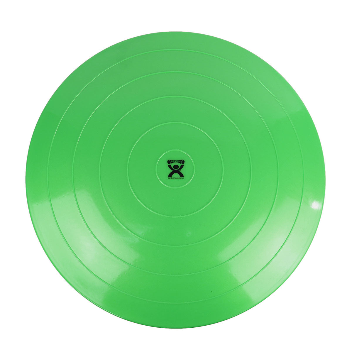 A green CanDo Vestibular Disc with concentric circles and a small logo in the center.