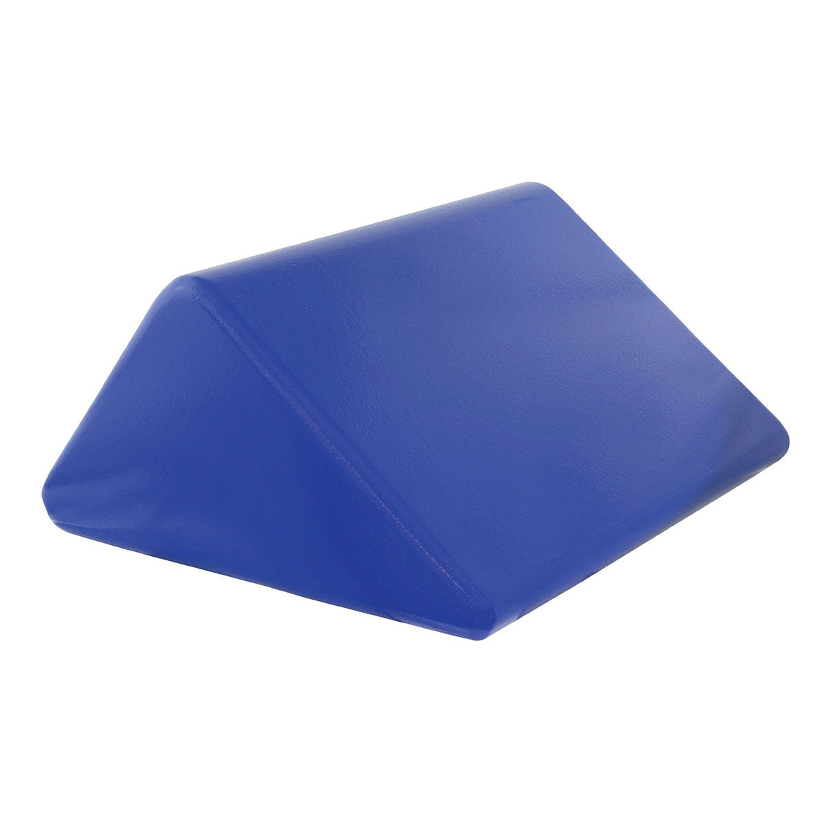 Blue Skillbuilders Wedge Knee Bolster with a triangular shape, designed for knee support and positioning.
