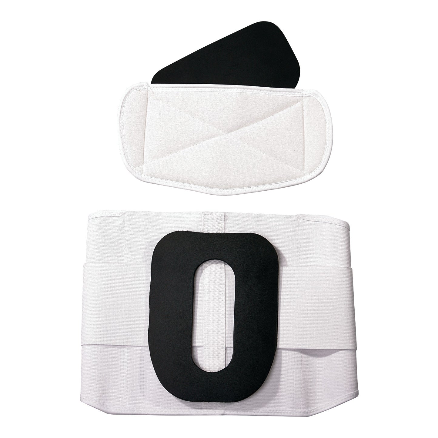 AliMed Lumbar Orthosis with Anterior/Posterior Support, featuring a white belt with black padding for lumbar support.