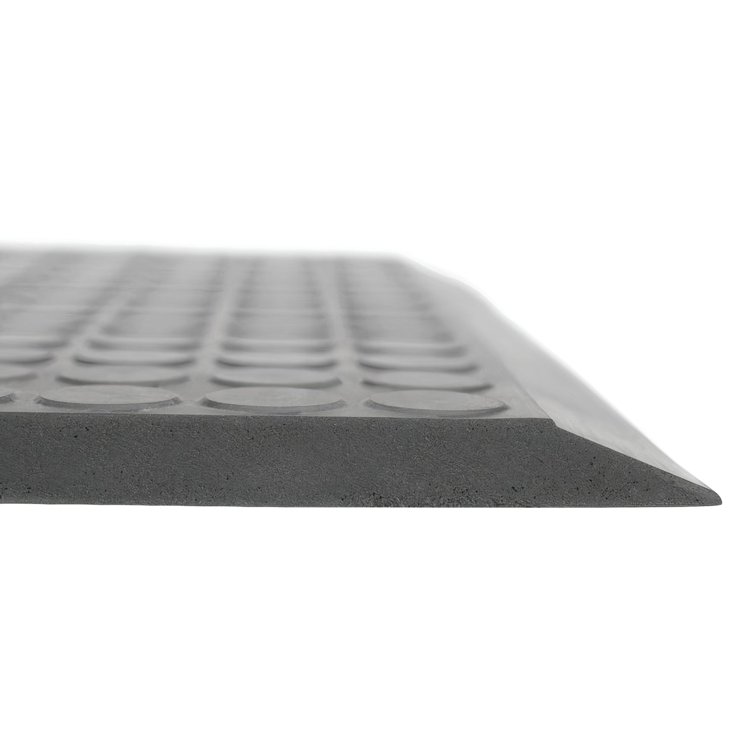 Side view of the ERGOMAT Basic Bubble Anti-Fatigue Mat, featuring a textured surface and beveled edge for stability.
