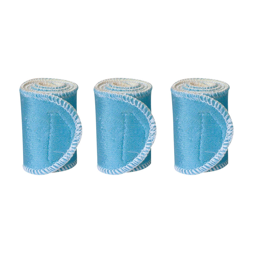 Three rolled Chattanooga Nylatex Wraps, in blue with white edges, are arranged side by side against a plain background.