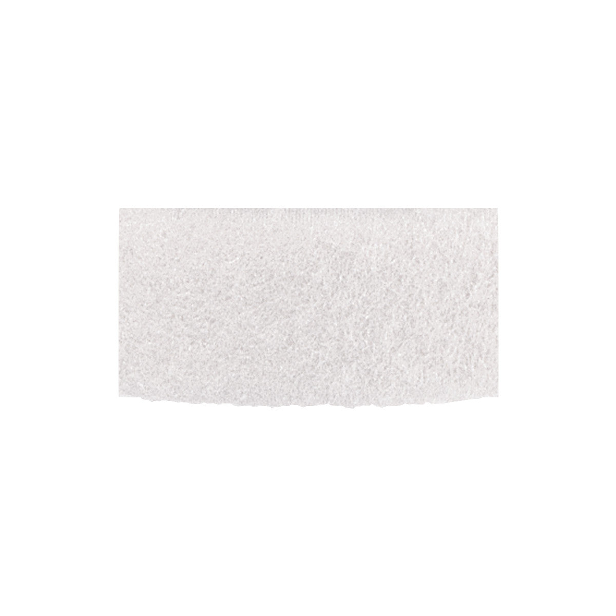 Close-up of VELCRO Brand Loop, showing a textured white surface in a rectangular shape against a white background.