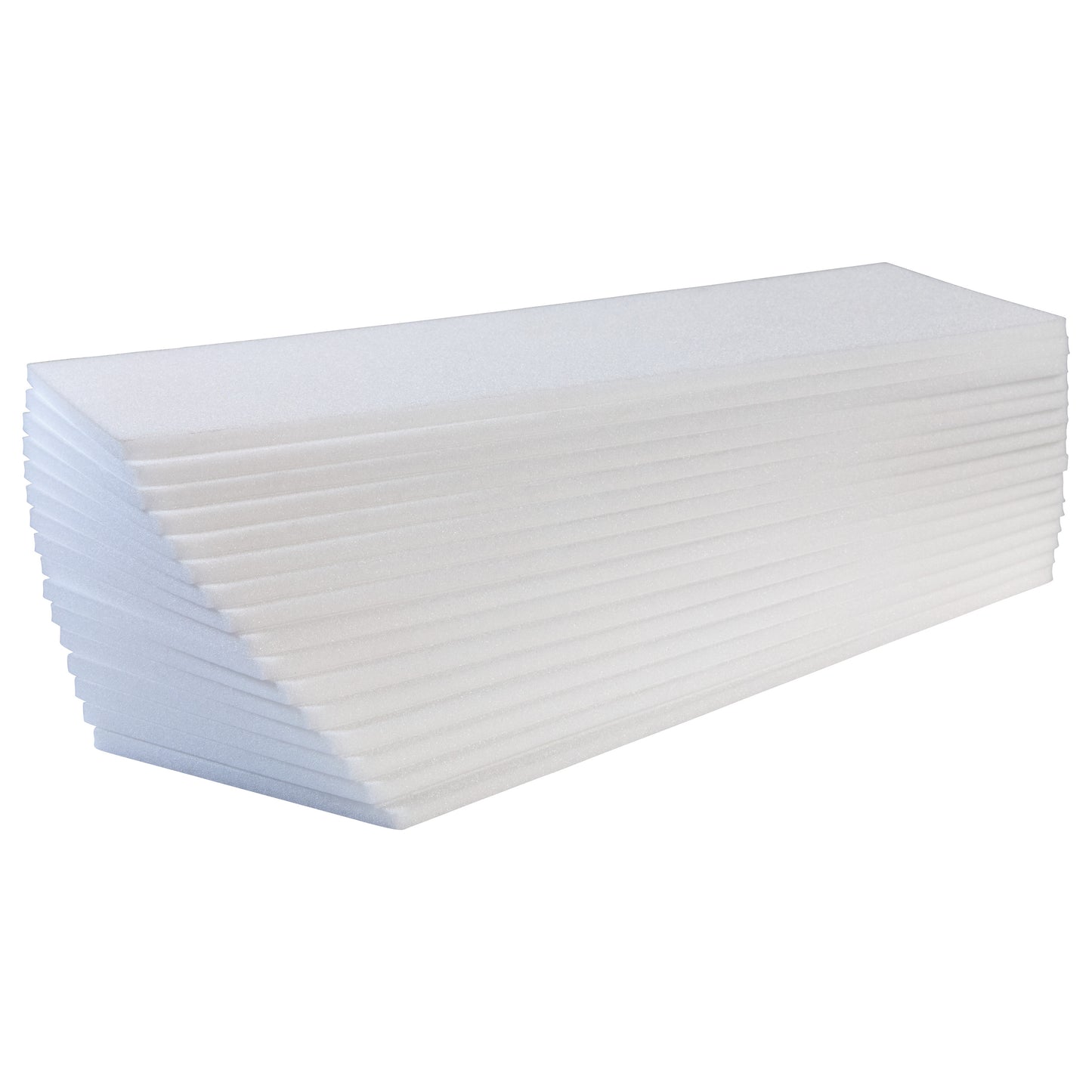 A stack of AliMed Plastazote Blanks, showing multiple layers of white, lightweight foam sheets with a beveled edge.