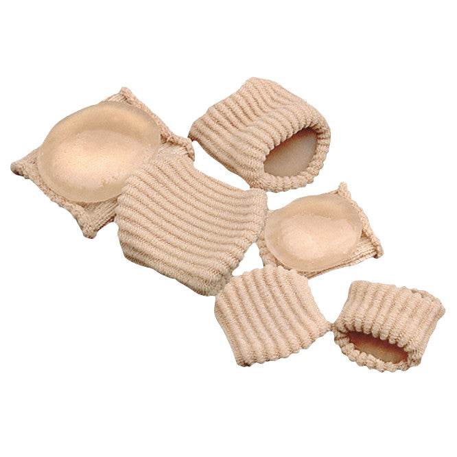 Silipos Silopad Digital Pads are shown in beige, with ribbed fabric and gel pads for cushioning, displayed in various views.