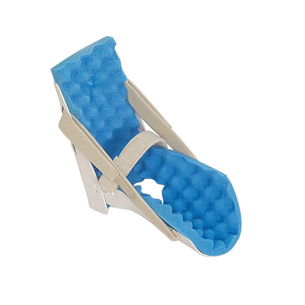 AliMed Easy Access Foot Splint with blue foam padding and adjustable straps, designed for foot support and protection.