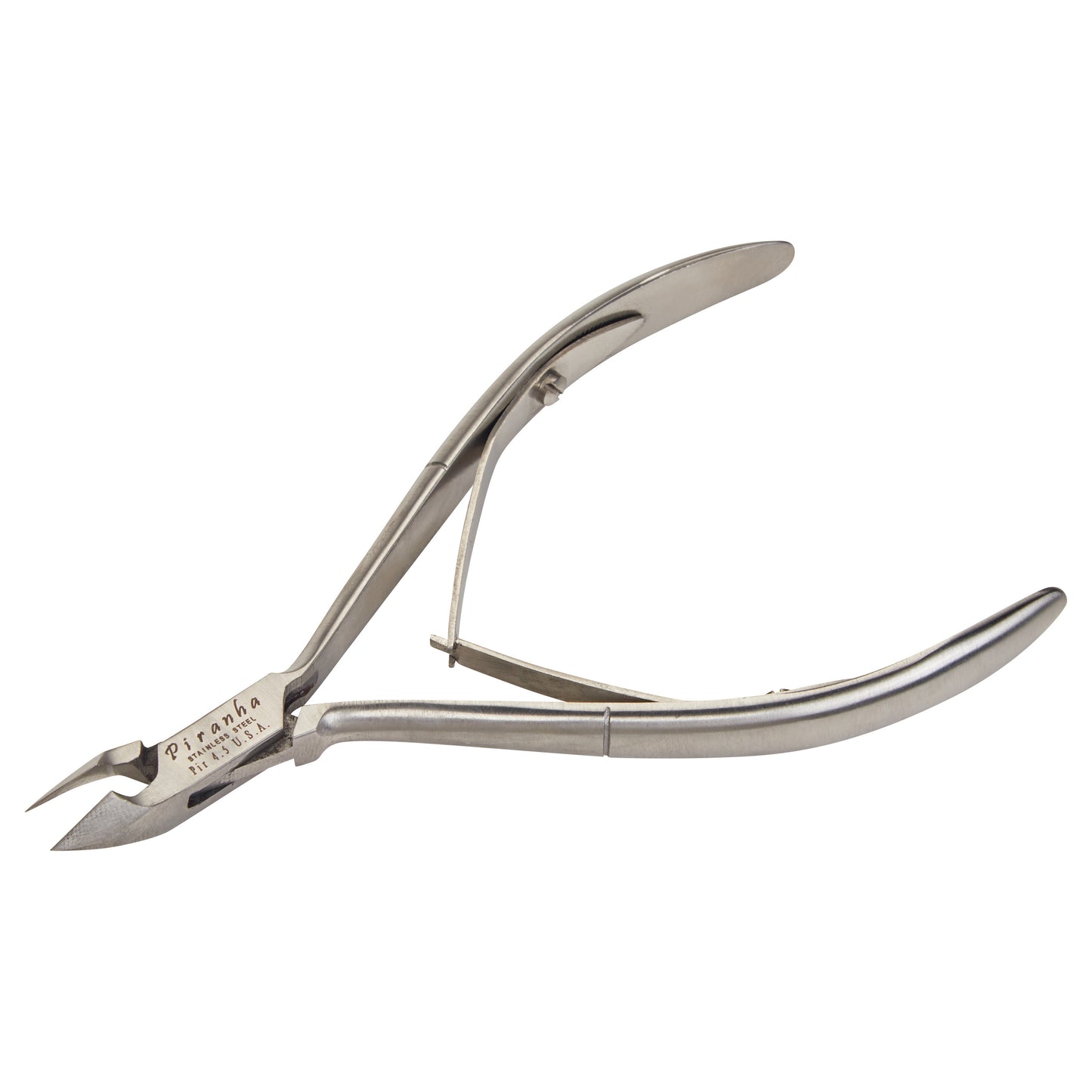A metal Tissue Nipper with sharp, curved blades and ergonomic handles, designed for precision trimming.