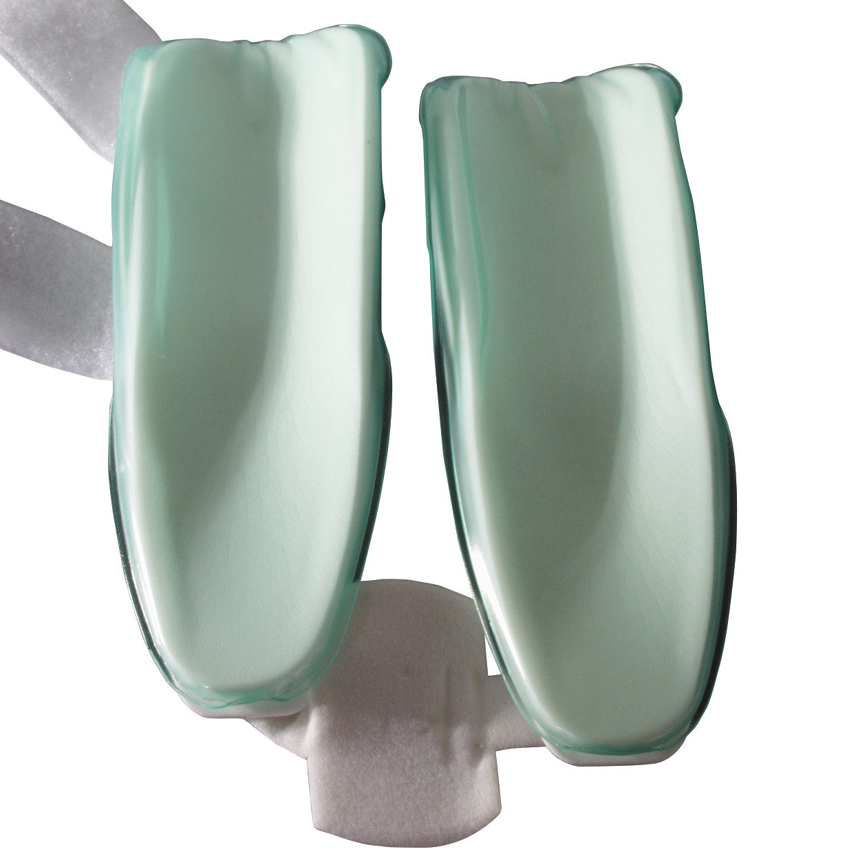 AliMed Ankle Brace with All-Air Liner features two green padded sections and a white adjustable strap at the bottom.