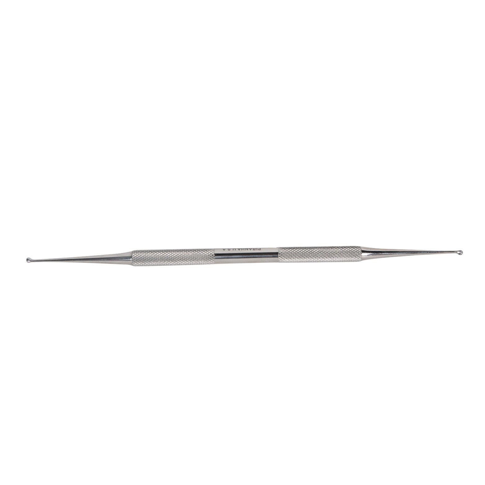 A Double-Ended Curette with a textured grip and pointed ends is shown against a plain white background.