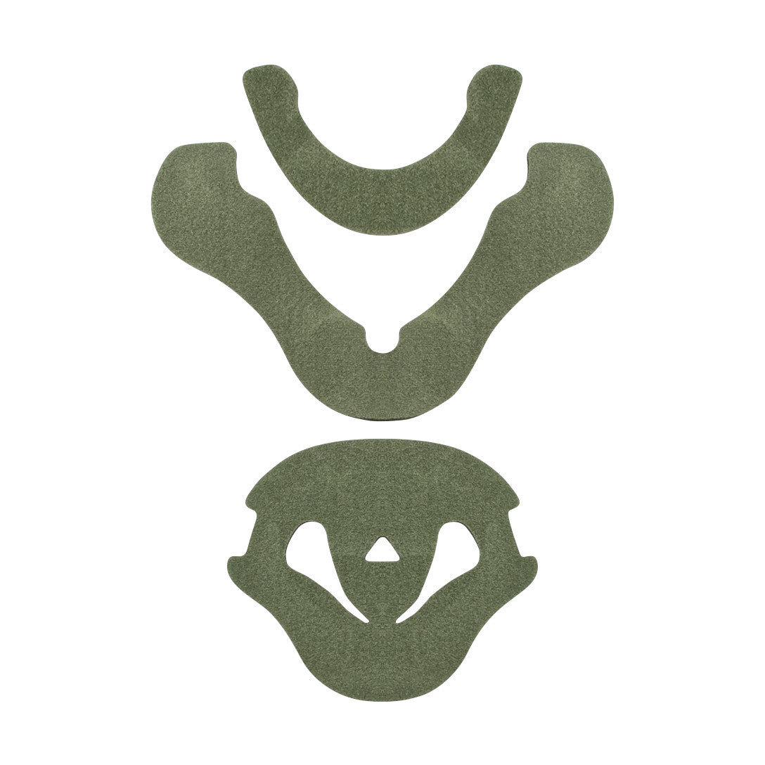 A green Replacement Pad Set for the Aspen Vista TX Cervical Collar, featuring three distinct pads in different shapes.