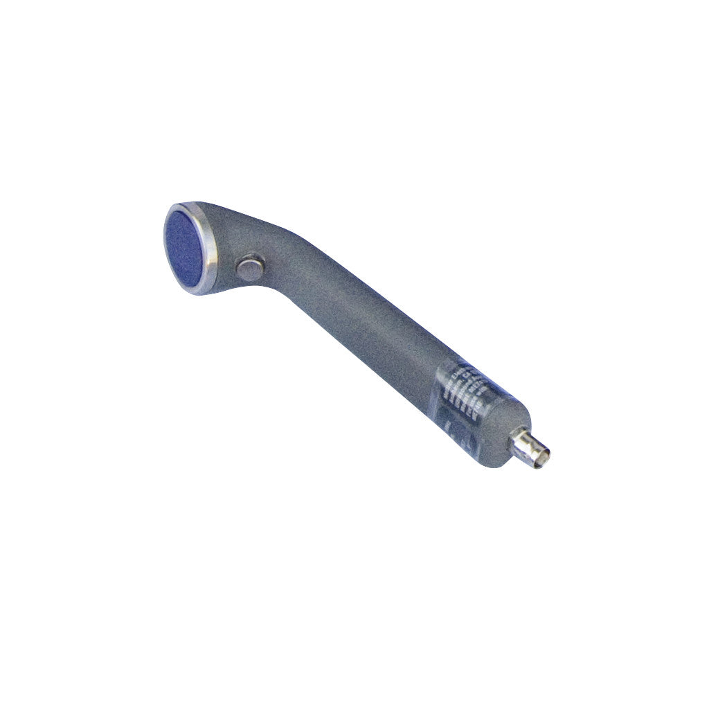 Replacement Applicator for Mettler Sonicator 740 Ultrasound, featuring a sleek, angled design with a blue circular head.