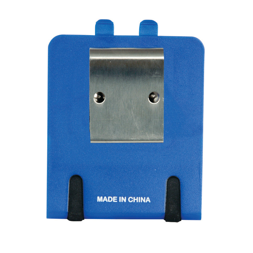 Blue Replacement Battery Door Cover for AliMed IQ Sensor Alarm, featuring a metal clip and "Made in China" text at the bottom.