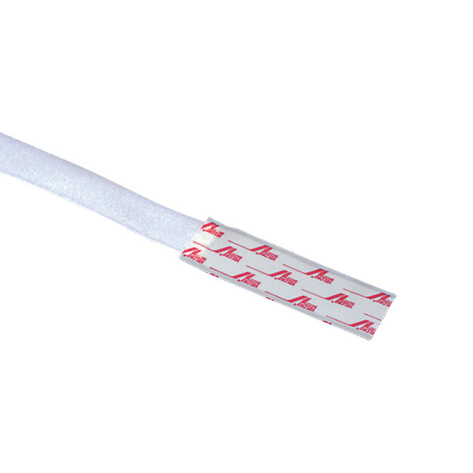 AliMed Hook-and-Loop Self-Adhesive Strap, white with a red logo, shown with adhesive backing exposed.