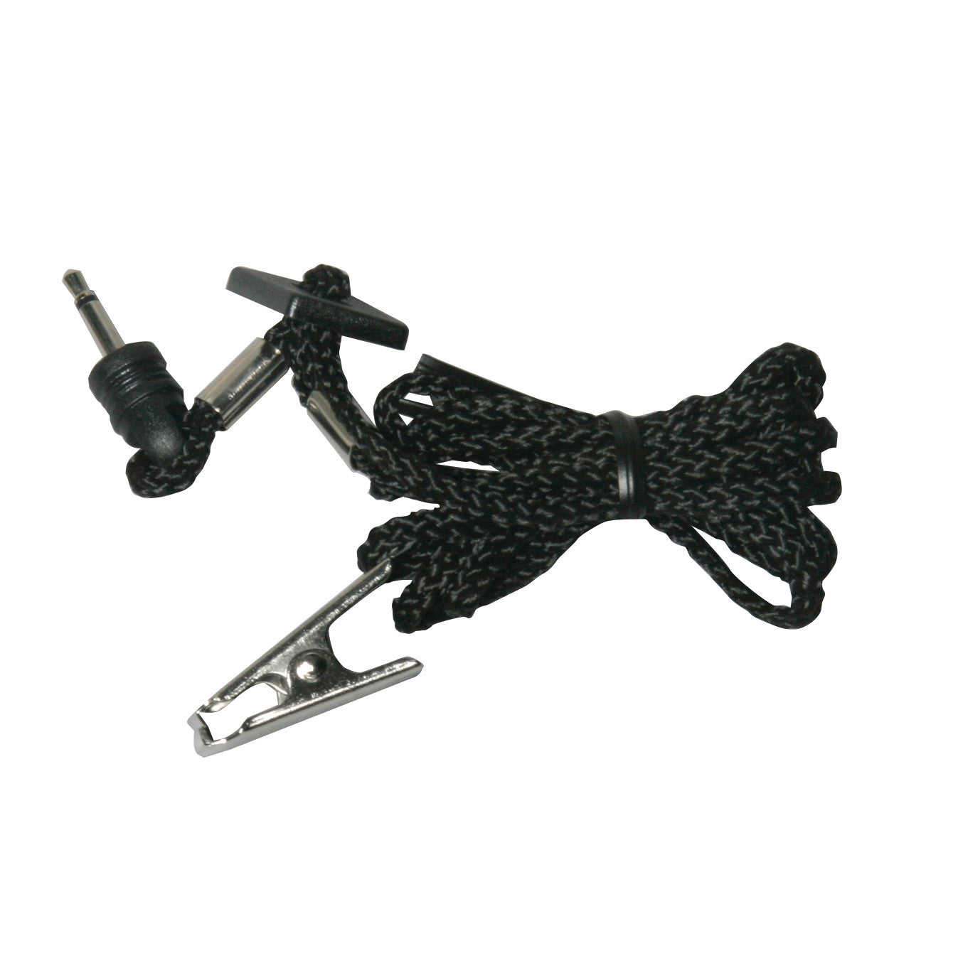 Replacement Pull Cord for AliMed Pull-Cord Alarms, featuring a braided black cord, metal clip, and connector fitting.