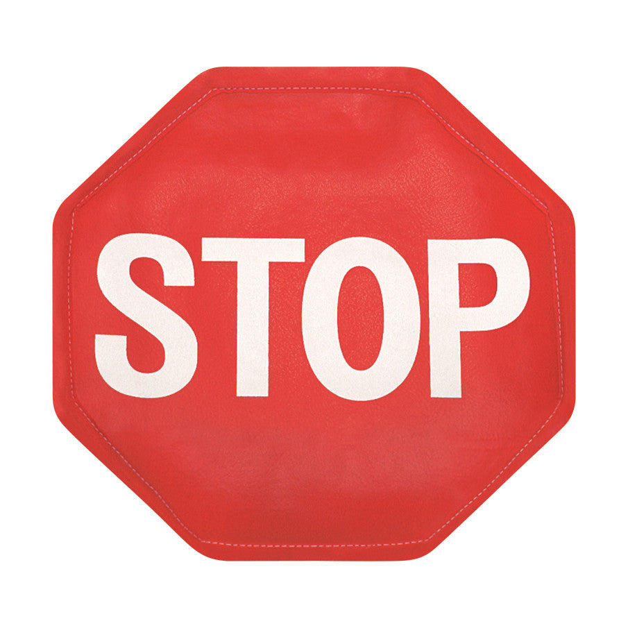 Red octagonal mat with "STOP" in white text. Product: AliMed Stop Guard.