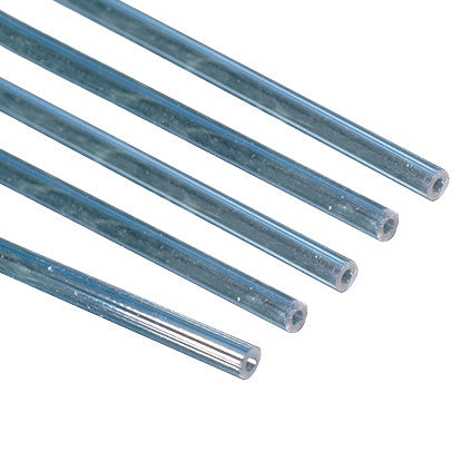 Five angled AliMed Reusable Drinking Straws are shown. They are transparent with a slightly blue tint.
