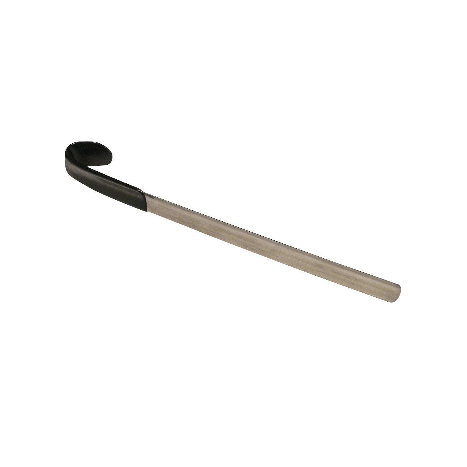 Therafin Stainless Steel Shoehorn with a long, straight handle and a black-curved end for easy shoe application.