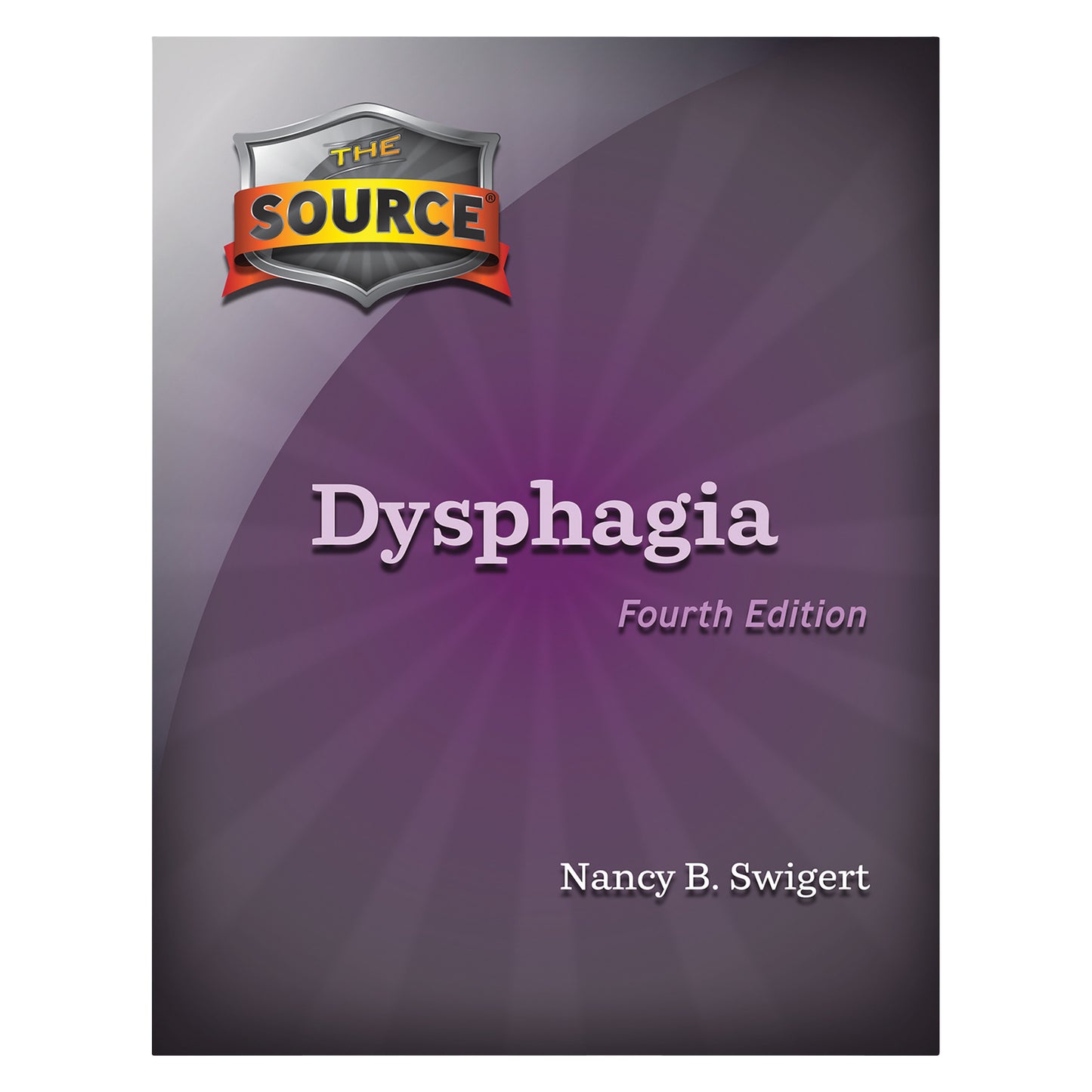 Book cover titled "The Source for Dysphagia, 4th Ed." by Nancy B. Swigert, with a purple background.